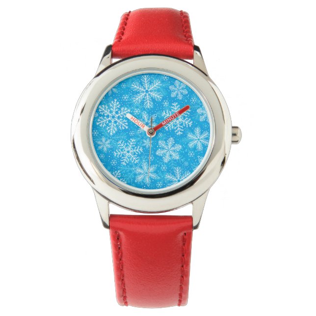 Witte sneeuwvlokken horloge (Voorkant)