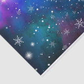 Witte sneeuwvlokken in een Winter Wonderland Sky G Tissuepapier (Detail)