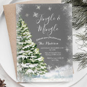 Witte sneeuwvlokken Jingle & Mingle Winter Party Kaart