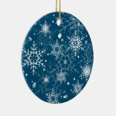 Witte sneeuwvlokken keramisch ornament (Rechts)