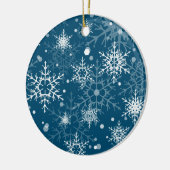 Witte sneeuwvlokken keramisch ornament (Links)