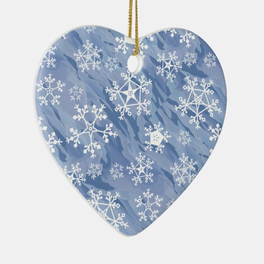 Witte sneeuwvlokken keramisch ornament (Rechts)