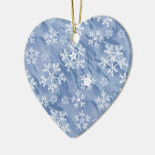 Witte sneeuwvlokken keramisch ornament (Links)