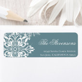 Witte sneeuwvlokken Kerst Terug Adres Etiket