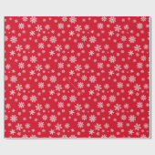  Witte Sneeuwvlokken Kerstrood Gift Cadeaupapier (Vlak)