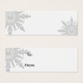 Witte sneeuwvlokken Labels Mini Visitekaartjes (Voorkant /achterkant)