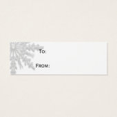 Witte sneeuwvlokken Labels Mini Visitekaartjes (Achterkant)