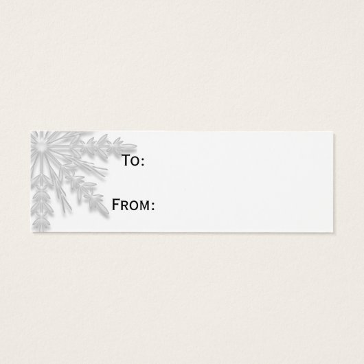 Witte sneeuwvlokken Labels Mini Visitekaartjes (Achterkant)