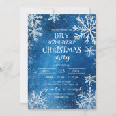 Witte Sneeuwvlokken Lelijke Trui Kerstfeest Kaart (Voorkant)