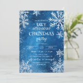Witte Sneeuwvlokken Lelijke Trui Kerstfeest Kaart (Staand voorkant)