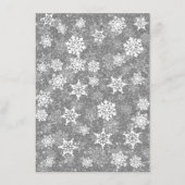 Witte Sneeuwvlokken Luxe Grijs Elegante Kerstmis Menu (Voorkant)