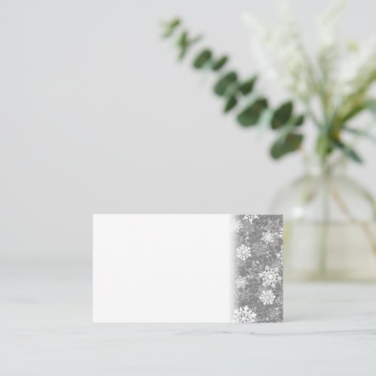 Witte sneeuwvlokken Luxuriekerst Afsprakenkaartje (Staand voorkant)