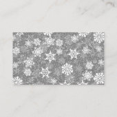 Witte sneeuwvlokken Luxuriekerst Afsprakenkaartje (Achterkant)