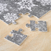 Witte sneeuwvlokken Luxuriekerst Legpuzzel (Zijkant)