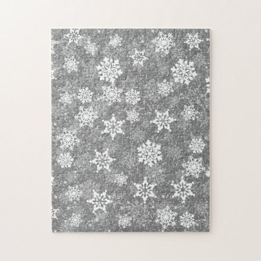 Witte sneeuwvlokken Luxuriekerst Legpuzzel (Verticaal)