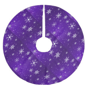 Witte sneeuwvlokken met blauwe achtergrond kerstboom rok