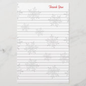 Witte sneeuwvlokken met kerstmis bedankt papier (Voorkant)