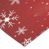 Witte sneeuwvlokken met rode Achtergrondtabelloopp Lange Tafelloper (Hoek)