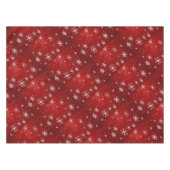 Witte sneeuwvlokken met rode achtergrondtablet tafelkleed (Voorkant (Horizontaal))