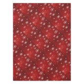 Witte sneeuwvlokken met rode achtergrondtablet tafelkleed (Voorkant)