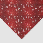 Witte sneeuwvlokken met rood achtergrondweefselpap tissuepapier (Detail)