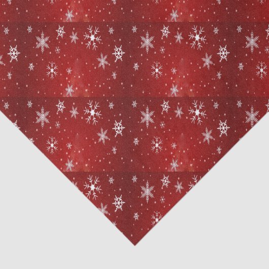 Witte sneeuwvlokken met rood achtergrondweefselpap tissuepapier (Detail)