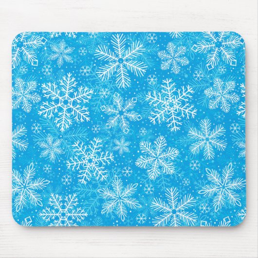 Witte sneeuwvlokken muismat (Voorkant)