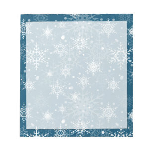 Witte sneeuwvlokken notitieblok