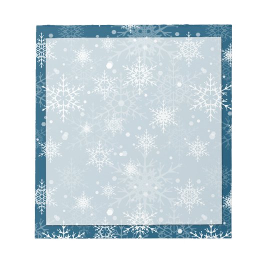 Witte sneeuwvlokken notitieblok (Voorkant)