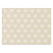 Witte sneeuwvlokken op beige Xmas tablecloth. Tafelkleed (Voorkant (Horizontaal))
