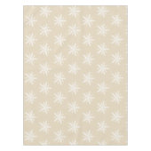 Witte sneeuwvlokken op beige Xmas tablecloth. Tafelkleed (Voorkant)