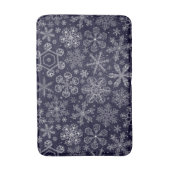 Witte sneeuwvlokken op blauw badmat (Voorkant Verticaal)