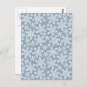 witte sneeuwvlokken op blauw briefkaart (Voorkant / Achterkant)