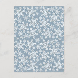 witte sneeuwvlokken op blauw briefkaart