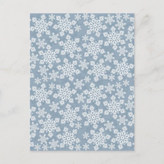witte sneeuwvlokken op blauw briefkaart (Voorkant)