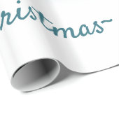 Witte sneeuwvlokken op blauw cadeaupapier (Rol Hoek)