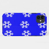 Witte sneeuwvlokken op blauw Case-Mate iPhone case (Achterkant (horizontaal))