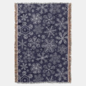 Witte sneeuwvlokken op blauw deken (Voorkant Verticaal)