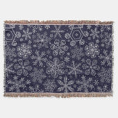 Witte sneeuwvlokken op blauw deken (Voorkant)