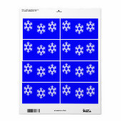 Witte sneeuwvlokken op blauw etiket (Full Sheet)