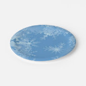 Witte Sneeuwvlokken op Blauw Kerstmis Winter Party Papieren Bordje (Gekanteld)