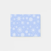 Witte sneeuwvlokken op blauw post-it® notes (Voorkant)