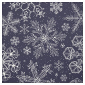Witte sneeuwvlokken op blauw stof (Swatch)