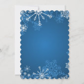 Witte sneeuwvlokken op blauw Vrijgezellenfeest Kaart (Achterkant)