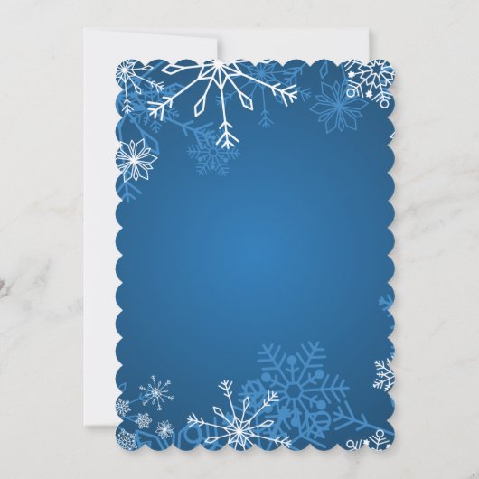 Witte sneeuwvlokken op blauw Vrijgezellenfeest Kaart (Achterkant)