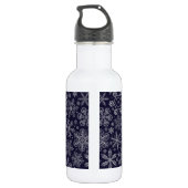 Witte sneeuwvlokken op blauw waterfles (Achterkant)