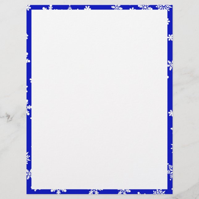 Witte sneeuwvlokken op blauwe achtergrond (Voorkant)