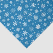 Witte sneeuwvlokken op Bright Blue Tissuepapier (Detail)