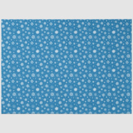 Witte sneeuwvlokken op Bright Blue Tissuepapier