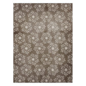 Witte sneeuwvlokken op bruine tablet tafelkleed (Voorkant)